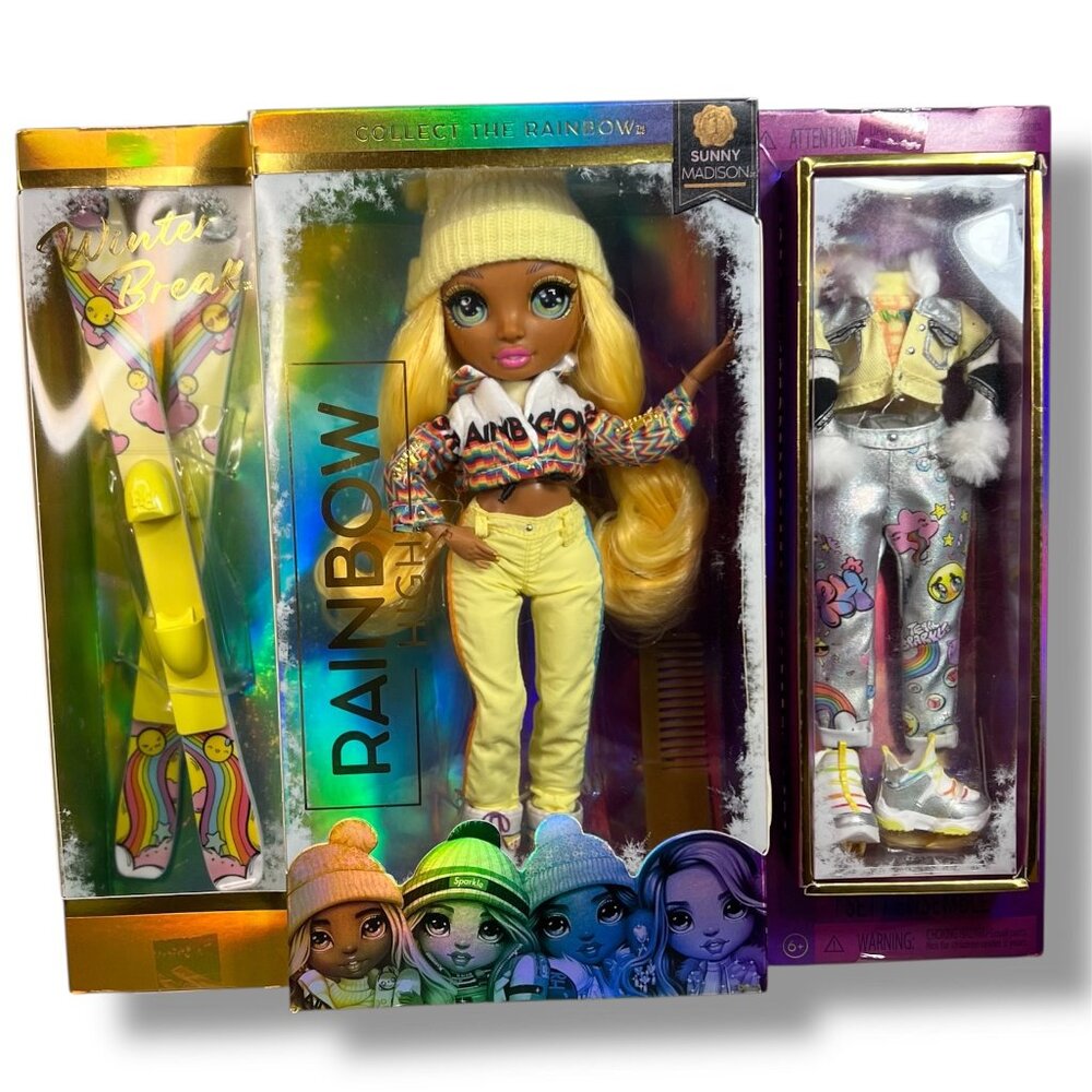 Rainbow High Winter Break Sunny Madison Yellow Winter Break Fashion Doll New‎